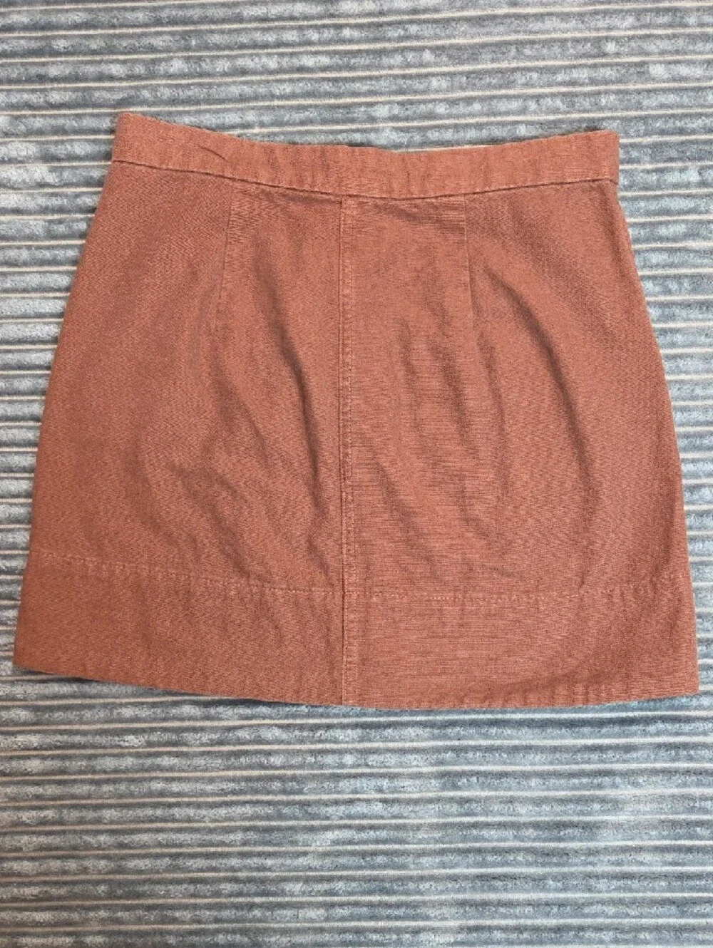 Everlane 100% Cotton Terracotta Mini Skirt with Front Button